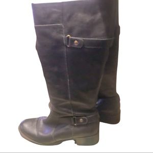 EasySpirit Black leather knee high boots size 8